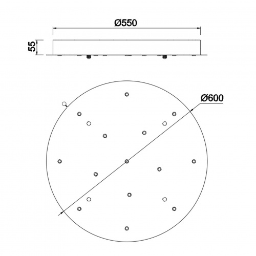 9373 Основание потолочное 14L MODULAR LIGHT FLORONES